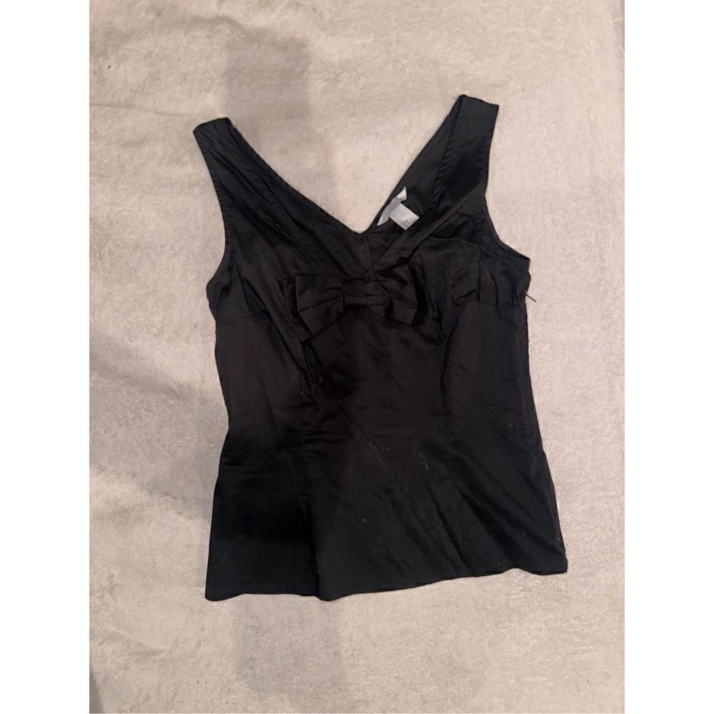 Black bow women’s top blouse size 8 M